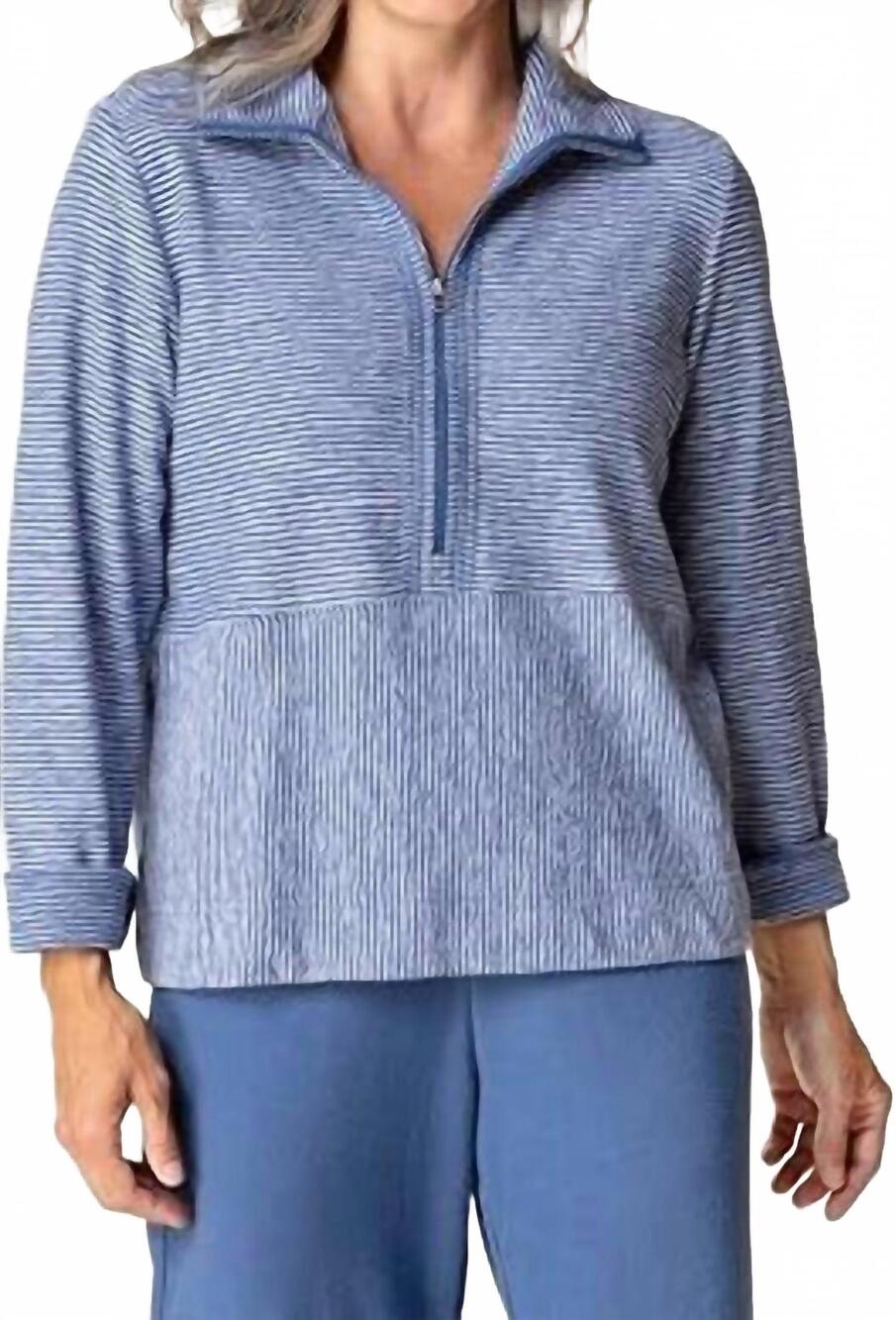 NEW HABITAT pasadena stripe sierra top in marine